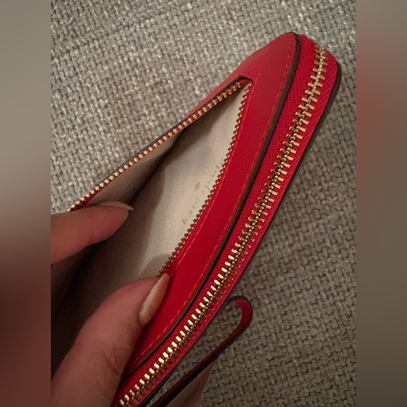 Brand New Kate Spade Ruby Red Leather Wristlet Wallet Card Slots | 8” x 5” - Picture 5 of 10